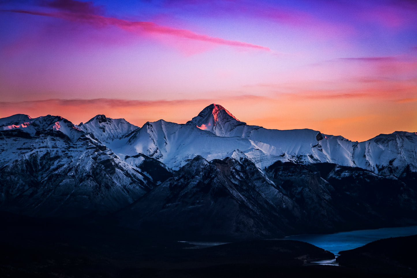 Banff at Sunrise Lake Minnewanka and Mountains Limited Edition Archival Fine Art Chromogenic Print