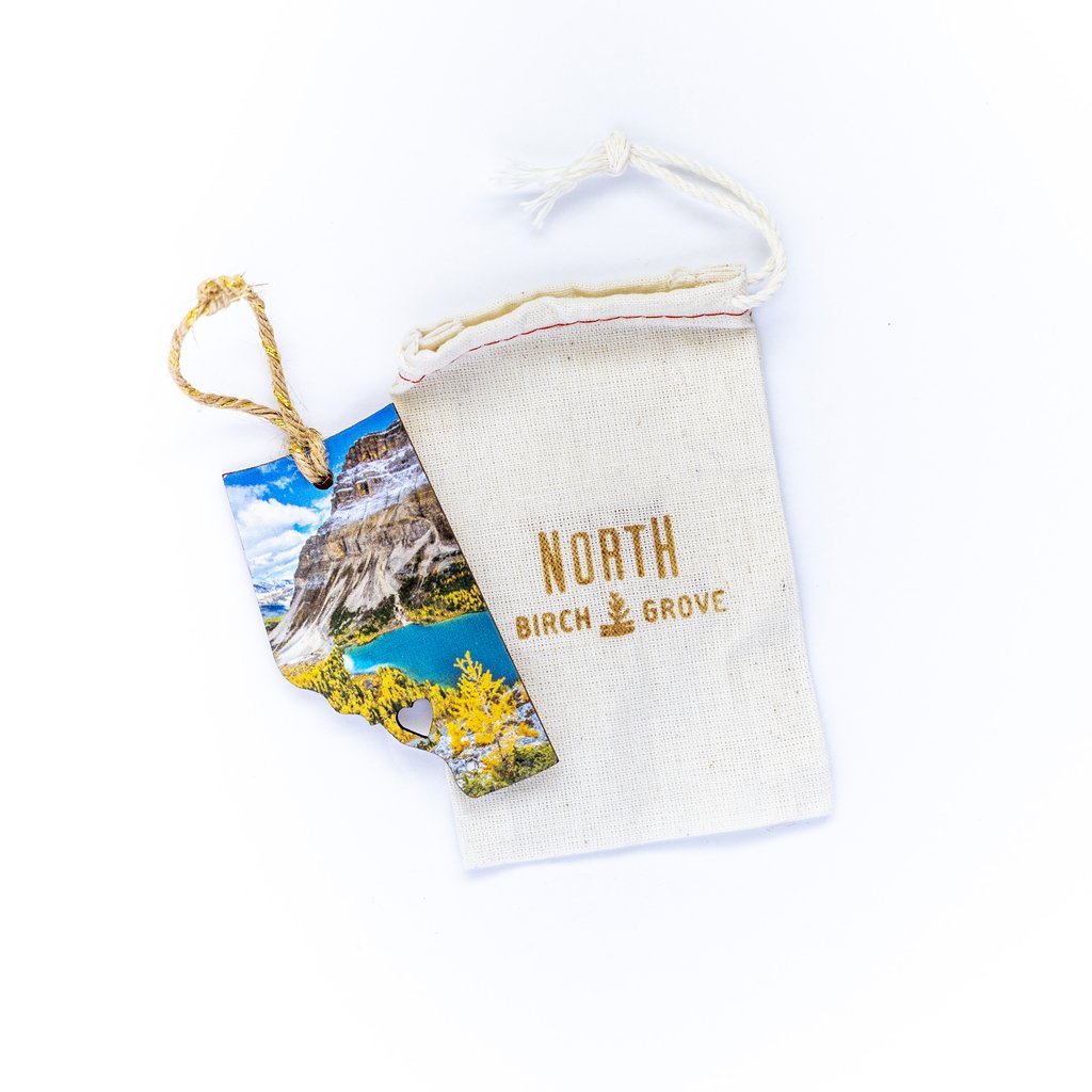 Alberta Wooden Holiday Ornament <br> Moraine Lake Banff National Park