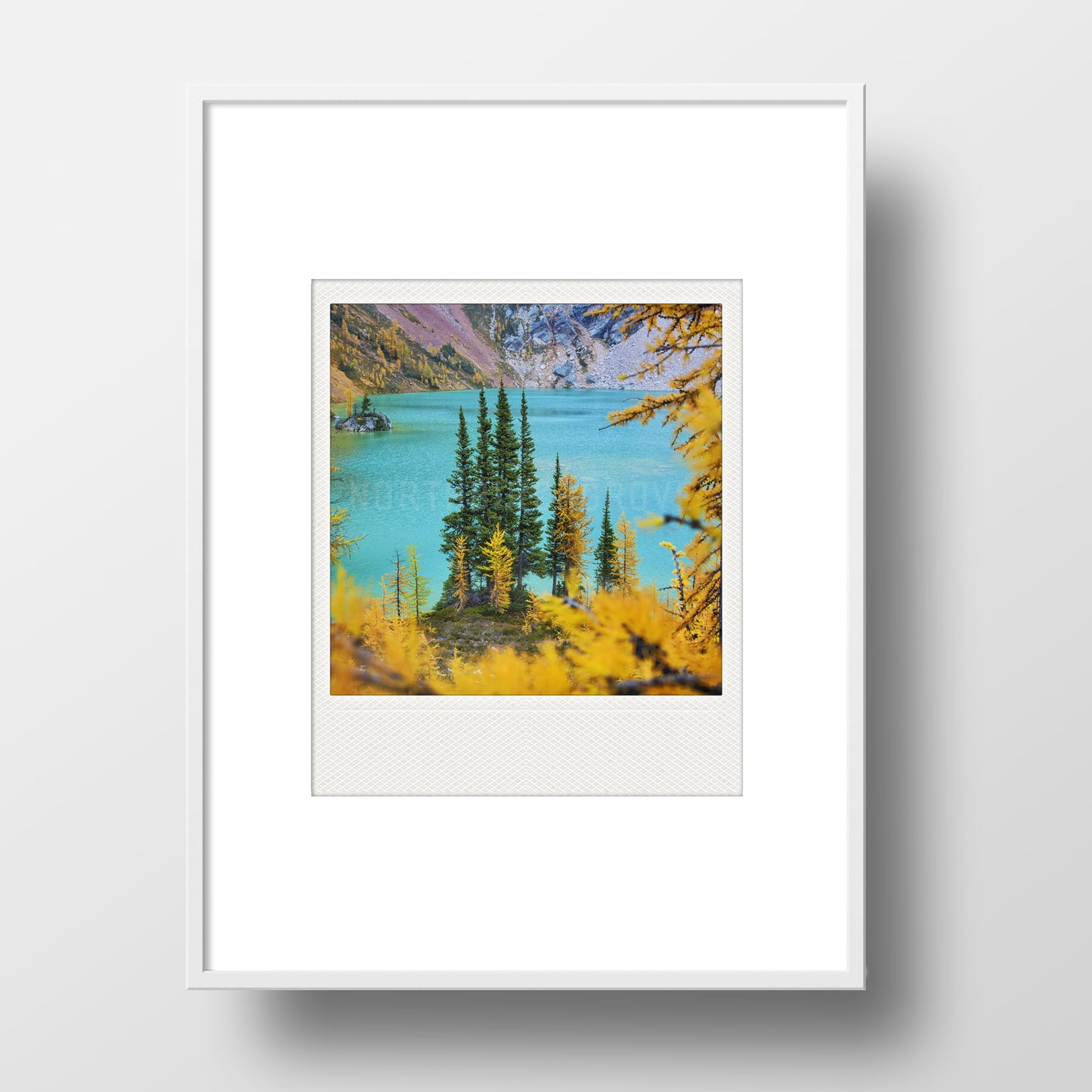 Metallic Polaroid Magnet Autumn Larches