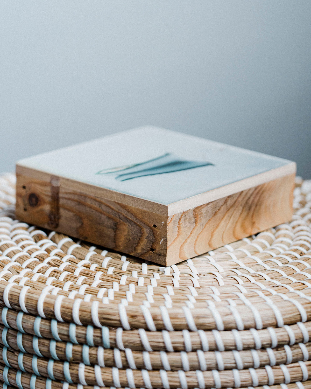Calm Waters <br> 5x5" Signature Glossy Art Block <br> Rustic Barn Wood Edges