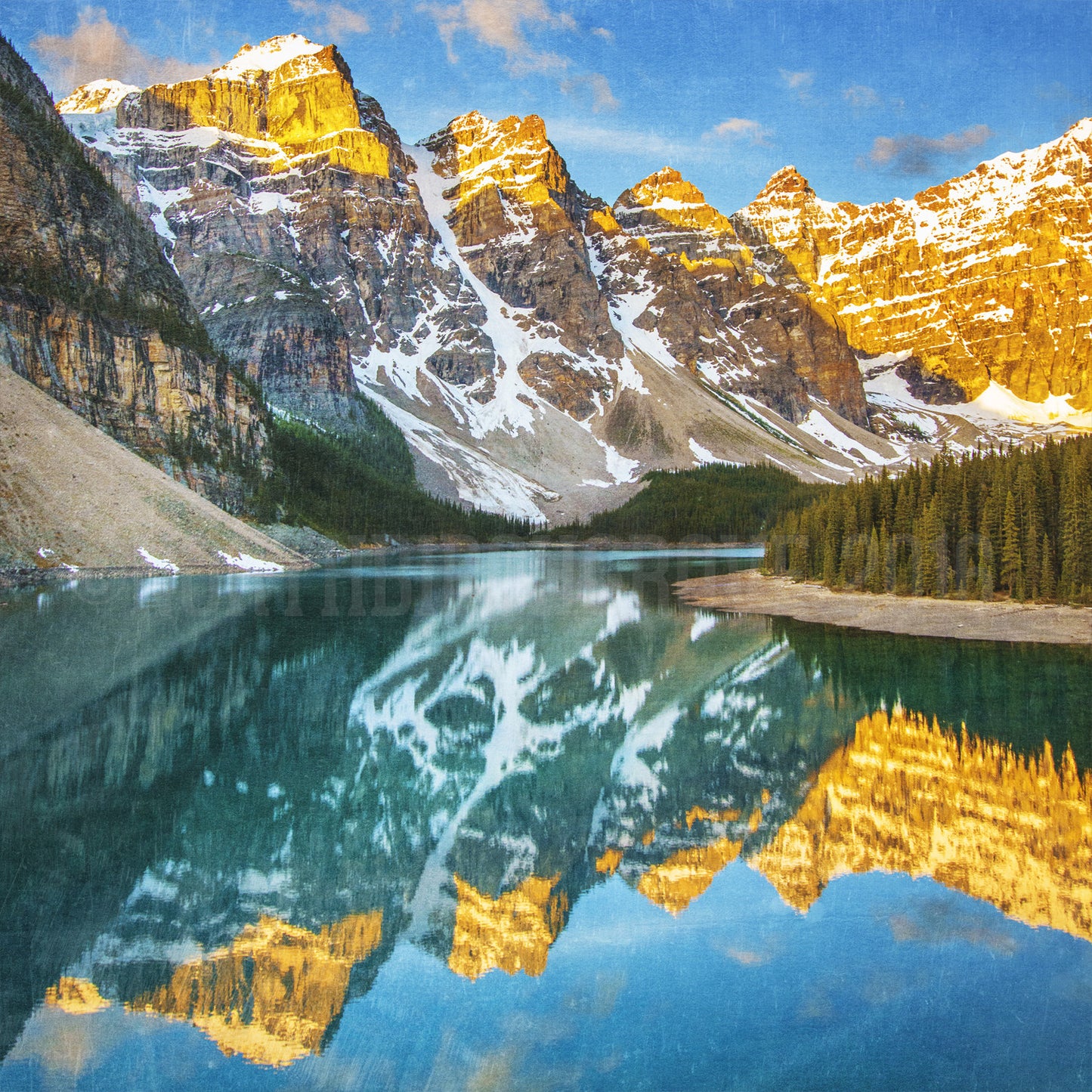 Moraine Lake Spring Sunrise Banff National Park <br> Archival Fine Art Chromogenic Print