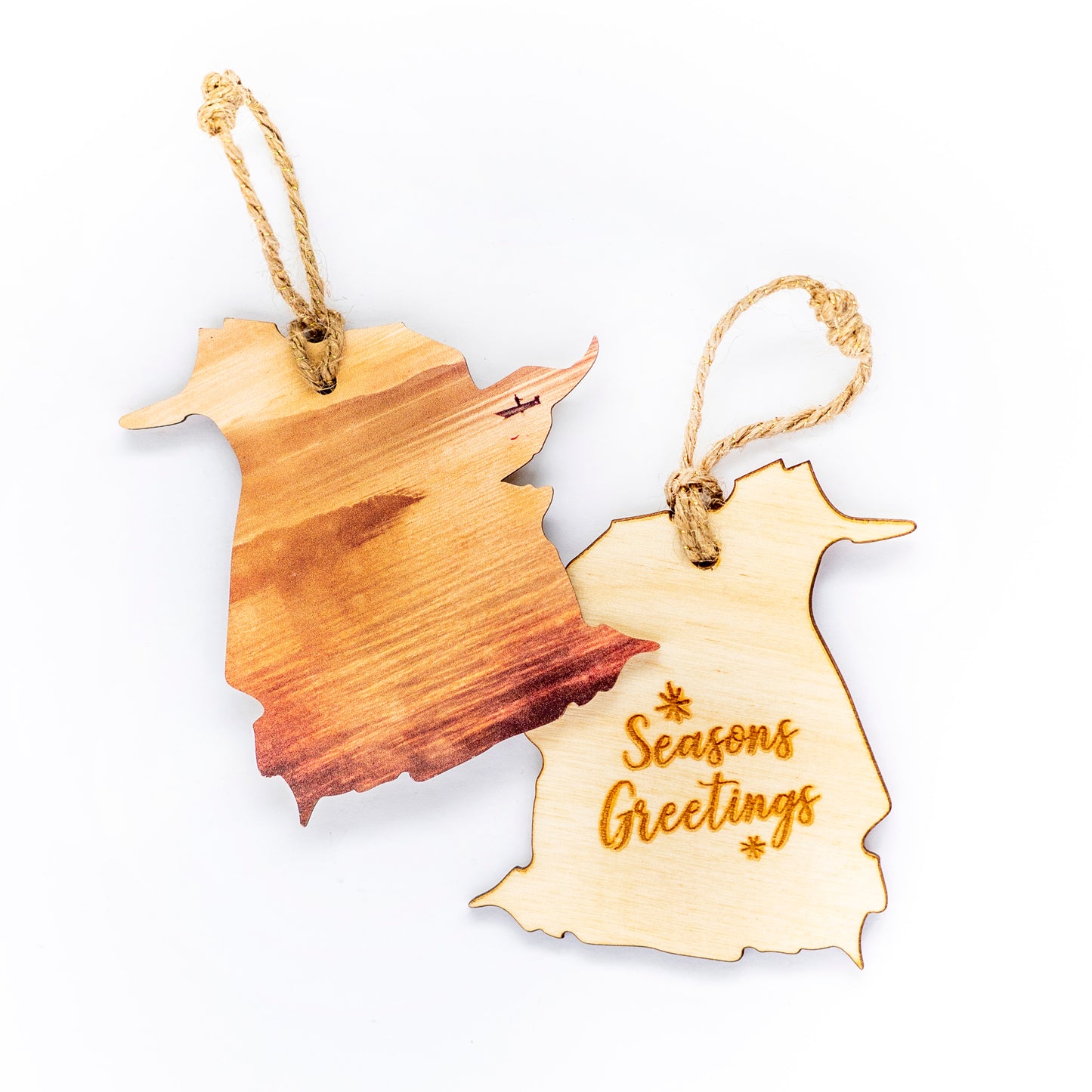 Adorno navideño de madera de Nuevo Brunswick<br> Felices Fiestas<br> Pescando al atardecer
