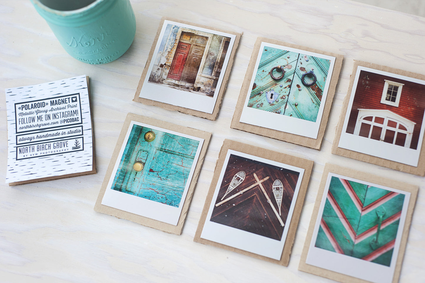 Metallic Polaroid Magnet Coastal Poppies