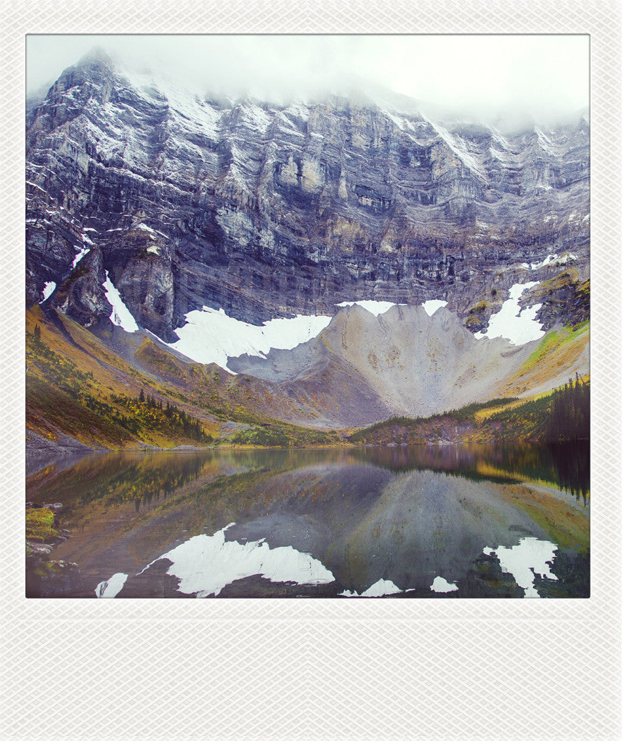 Metallic Polaroid Magnet <br> Alberta Mountain Landscapes