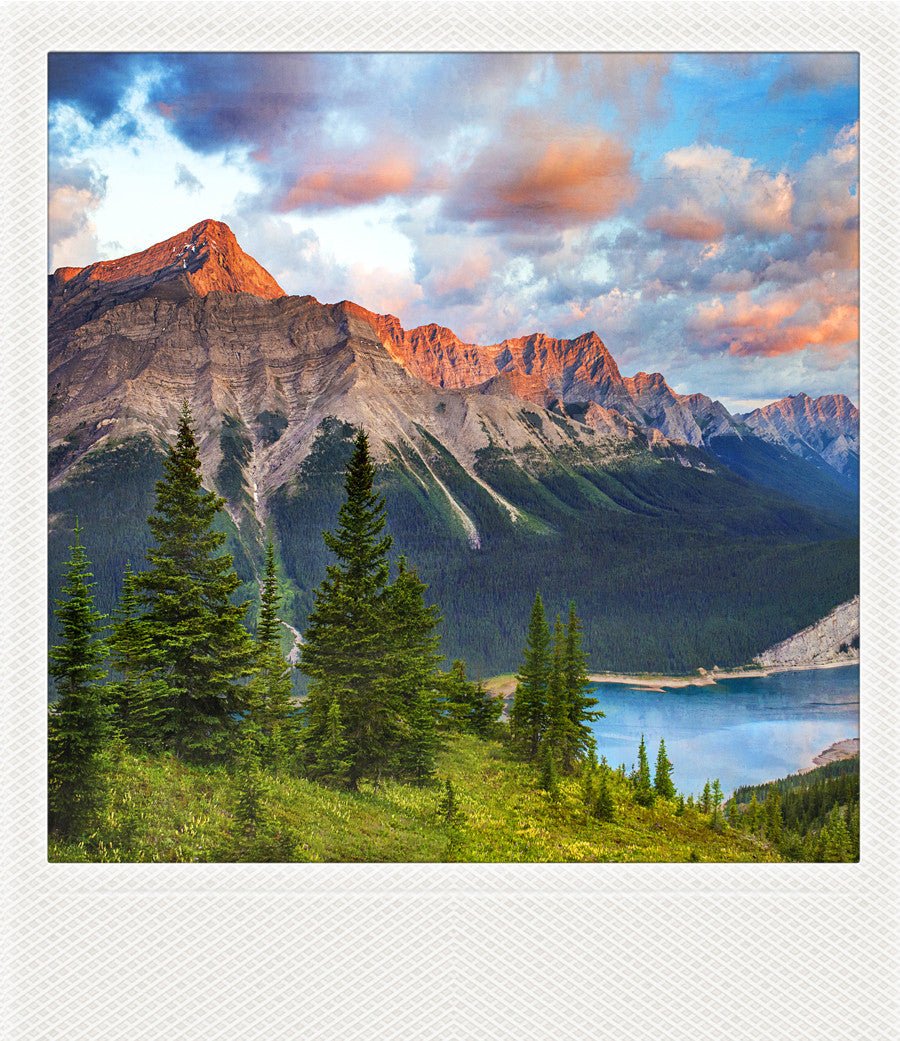 Metallic Polaroid Magnet <br> Alberta Mountain Landscapes