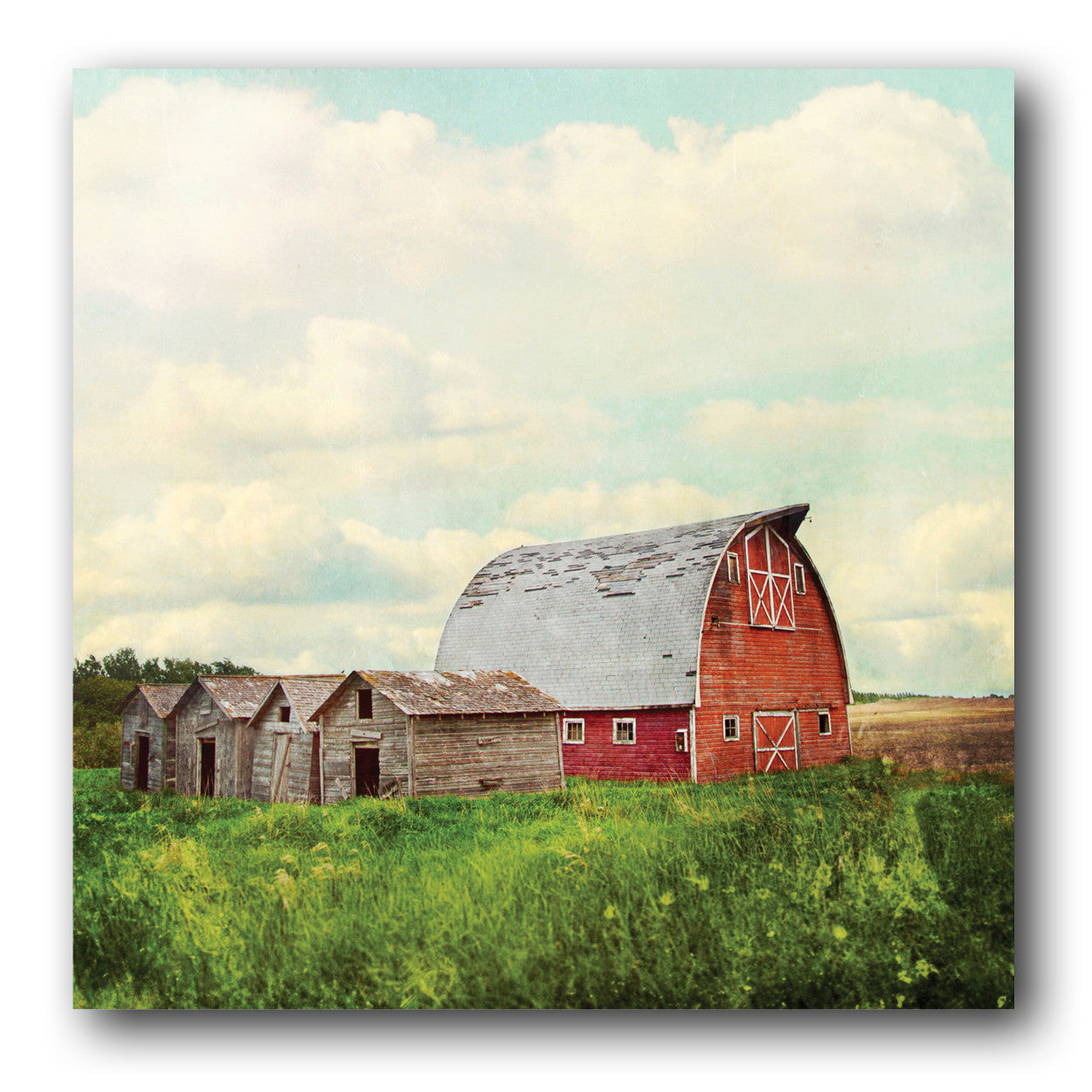 Red Prairie Barn + Sky <br>Archival Fine Art Chromogenic Print