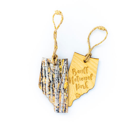 CLEARANCE Alberta Adorno navideño de madera Parque Nacional Banff