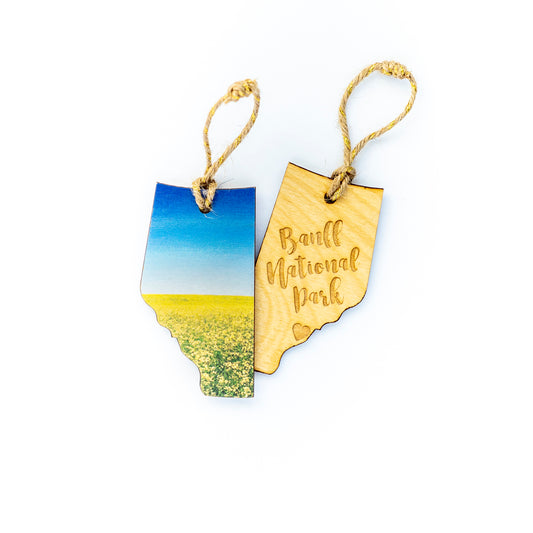 CLEARANCE Alberta Adorno navideño de madera Parque Nacional Banff