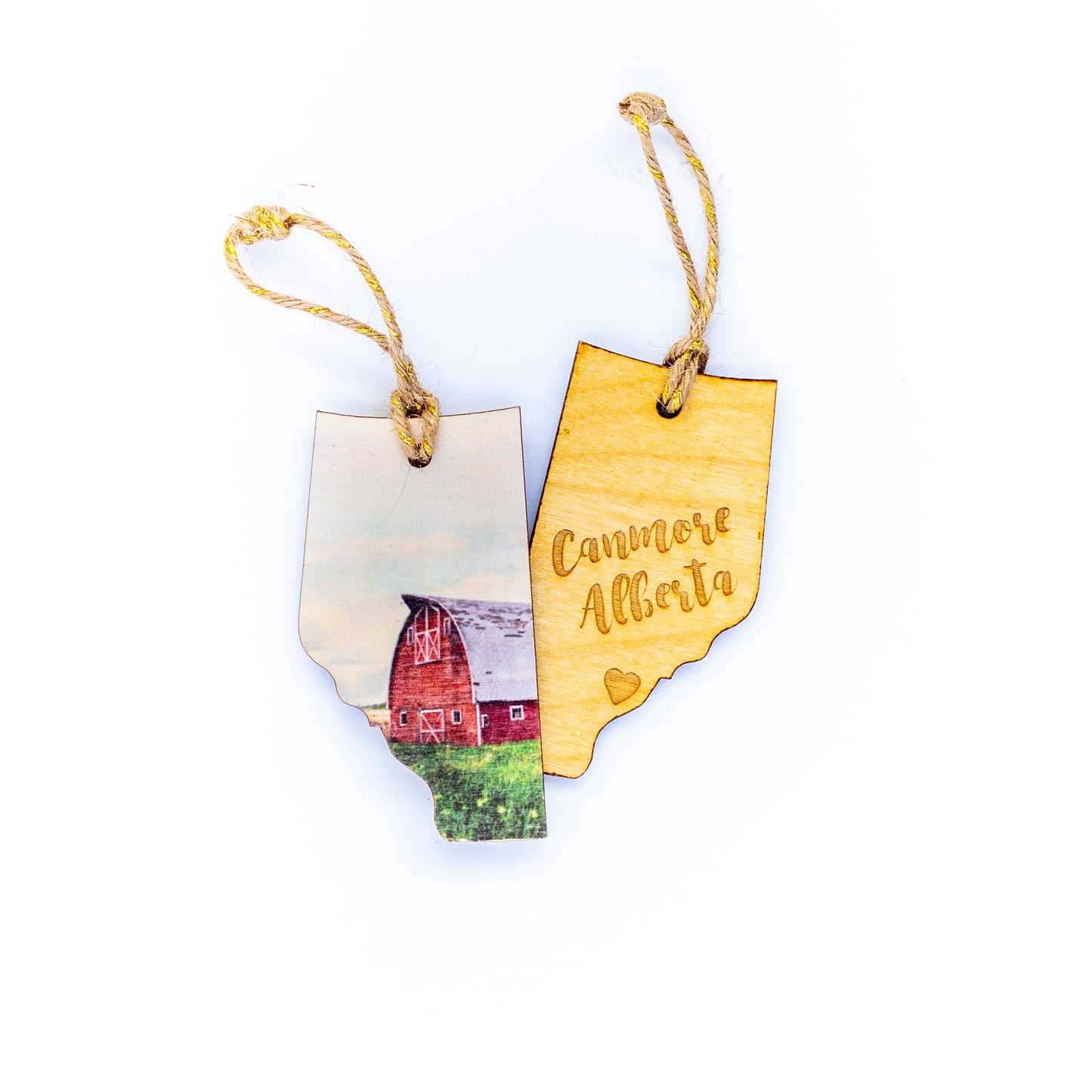 CLEARANCE Alberta Wooden Holiday Ornament Canmore