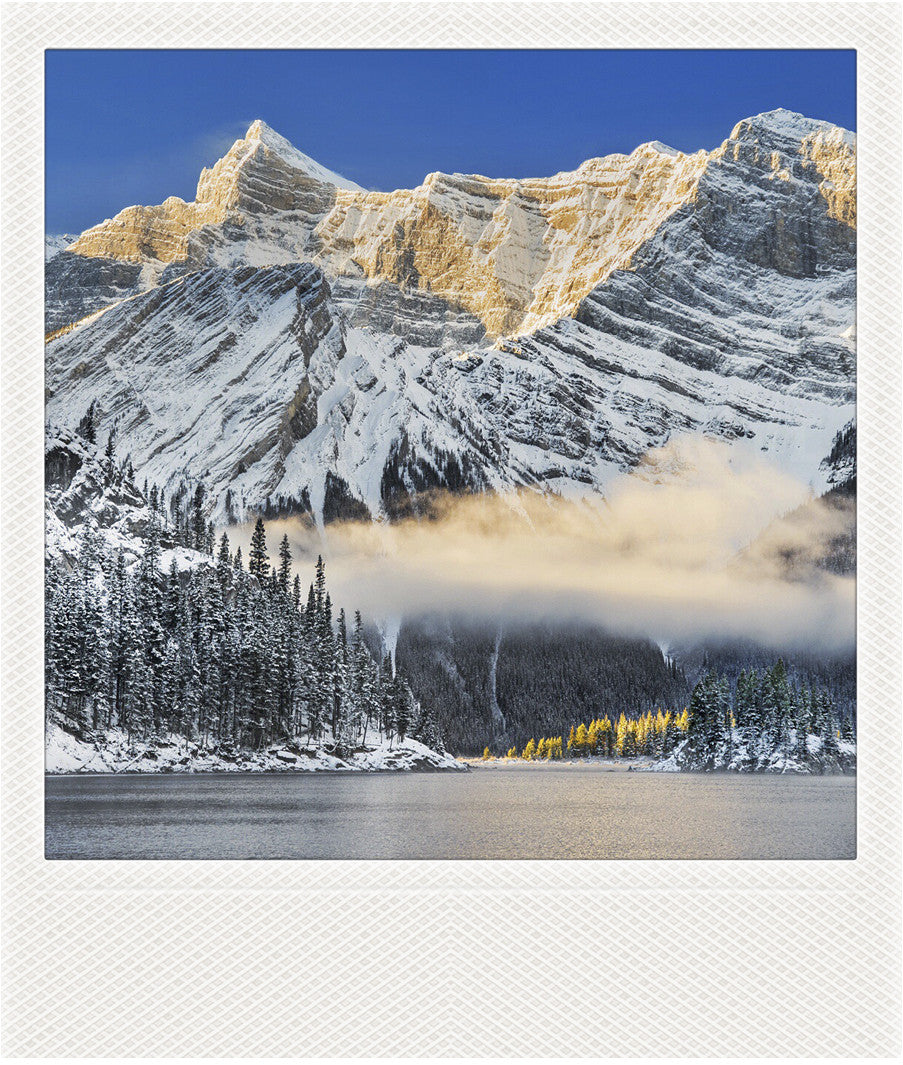 Metallic Polaroid Magnet <br> Alberta Mountain Landscapes