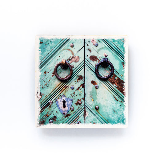 European Door Detail Birch Wood Photo Coaster