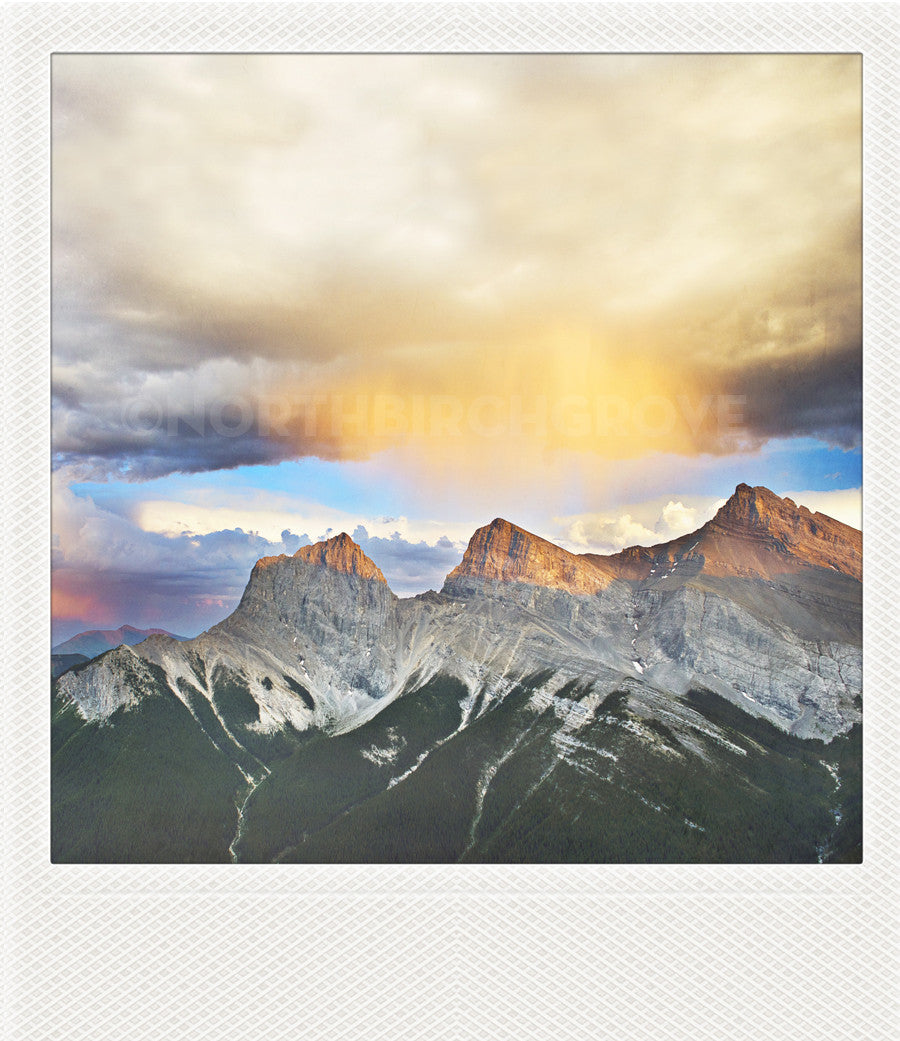 Metallic Polaroid Magnet <br> Alberta Mountain Landscapes