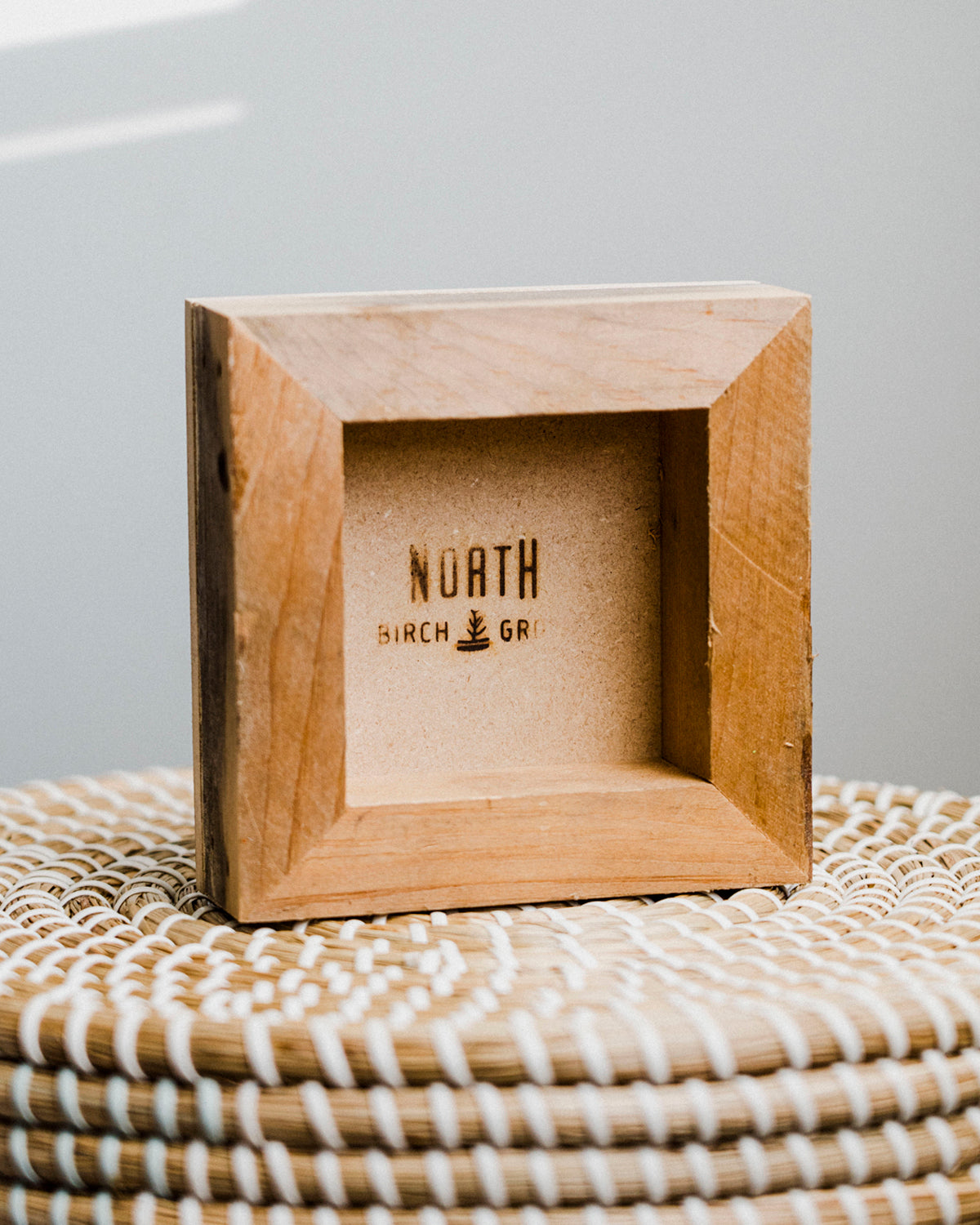 Three Sisters Mountains Sunset <br> 5x5" Signature Glossy Art Block <br> Rustic Barn Wood Edges