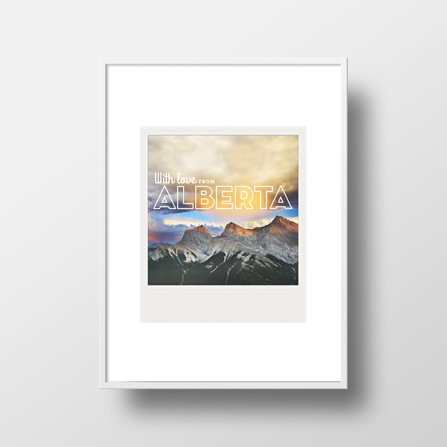 Imán Polaroid metálico<br> Con amor desde Alberta
