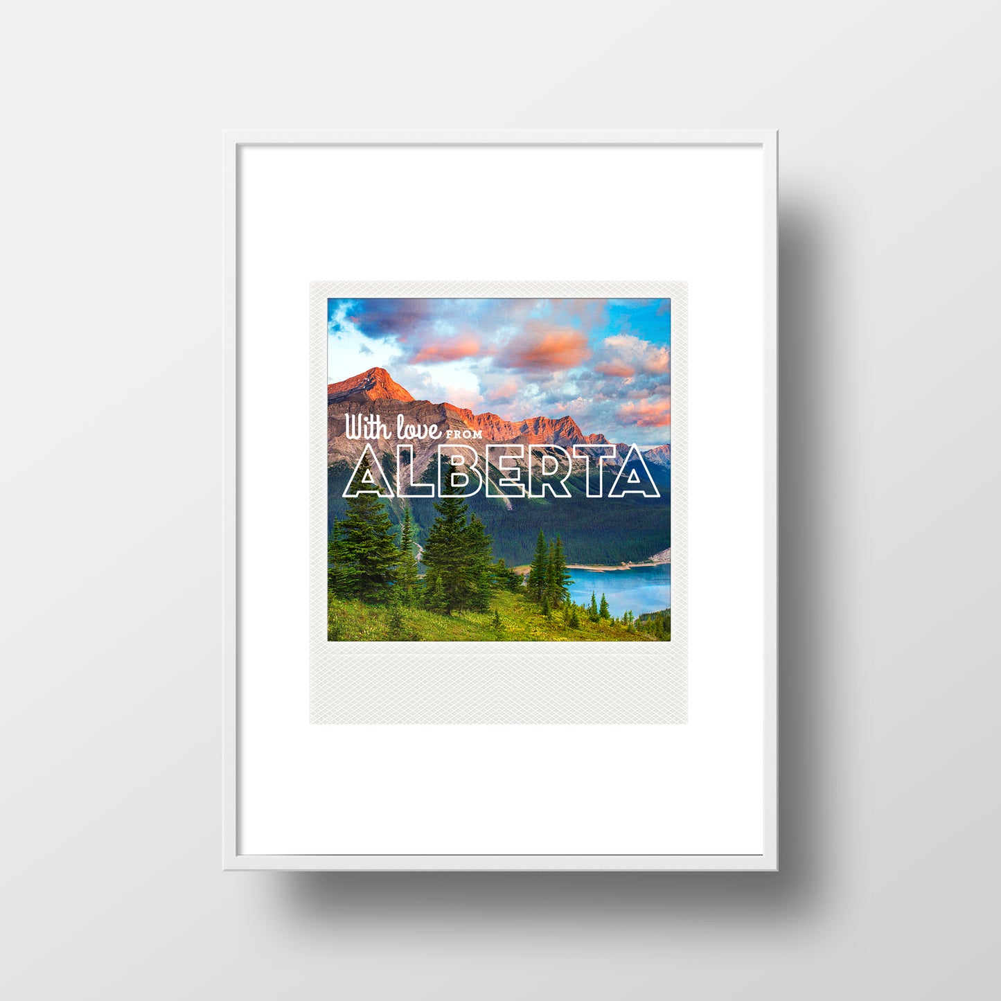 Imán Polaroid metálico<br> Con amor desde Alberta