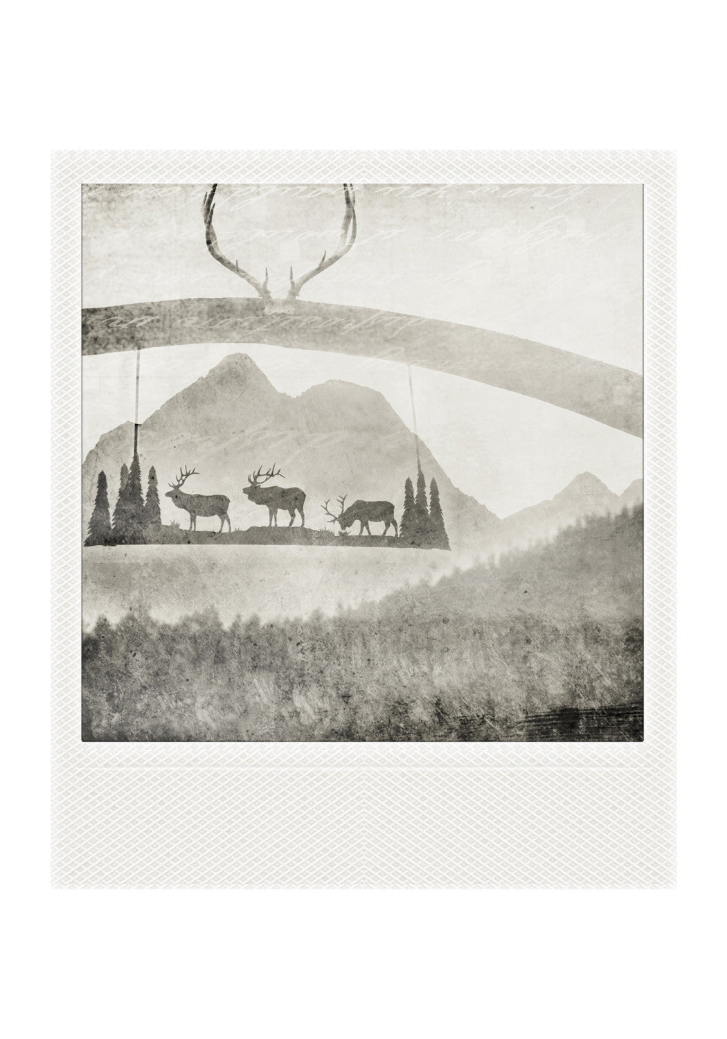 VENTA<br> Imán Polaroid metálico<br> Puesto de rancho + Montañas