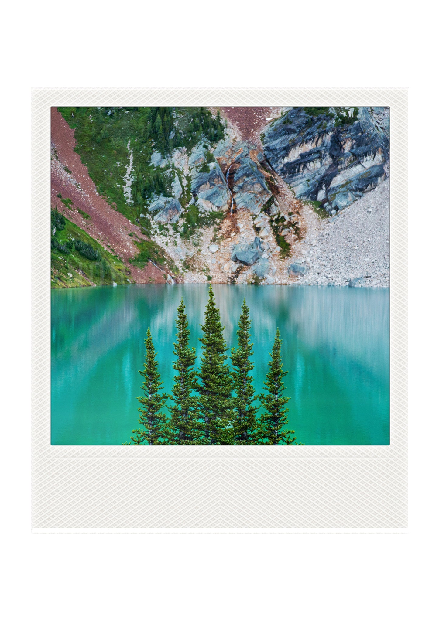 Imán Polaroid Metálico Lago Azul Glacial