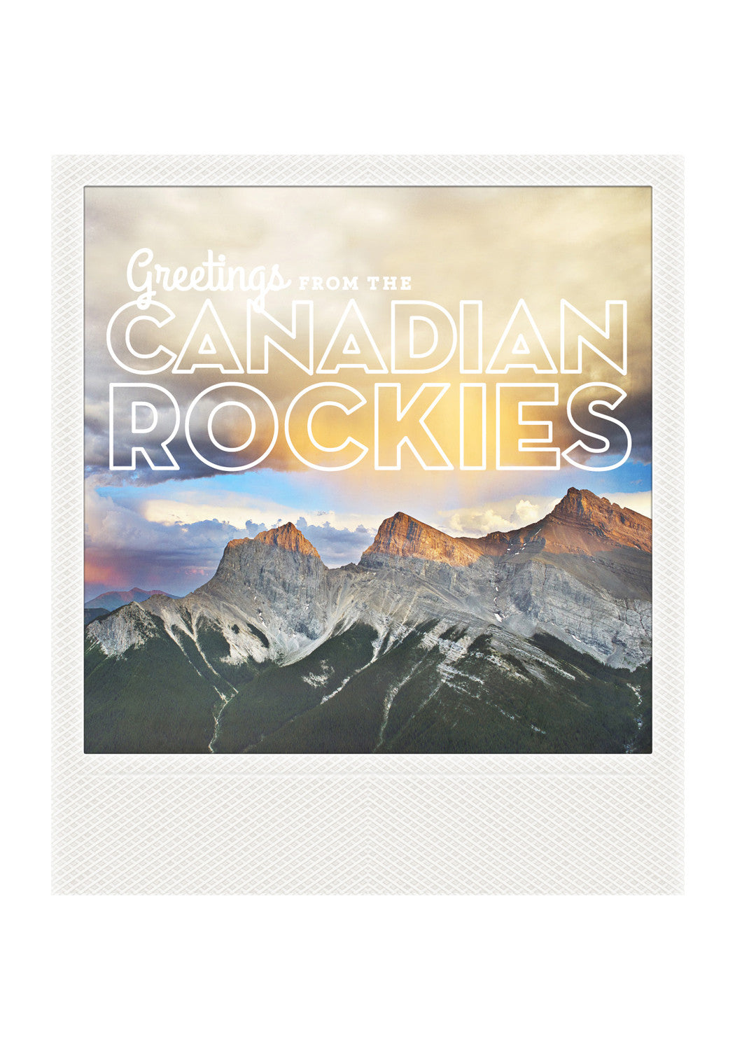 Imán Polaroid metálico<br> Saludos desde las Montañas Rocosas canadienses. 