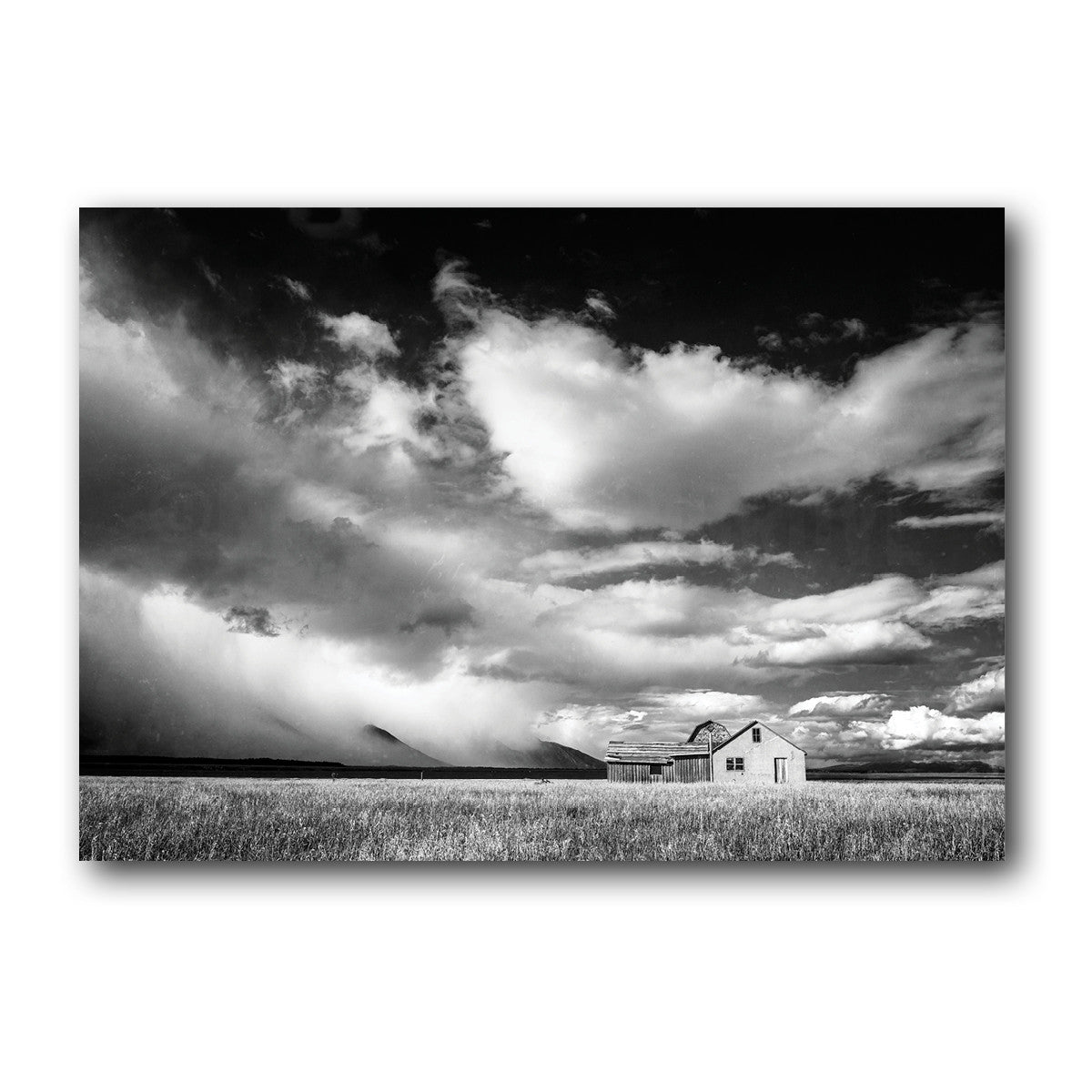 Colección Kuva<br> Tormenta llegando<br> Grand Teton Wyoming<br> Impresión de bellas artes en blanco y negro de archivo de lanzamiento limitado