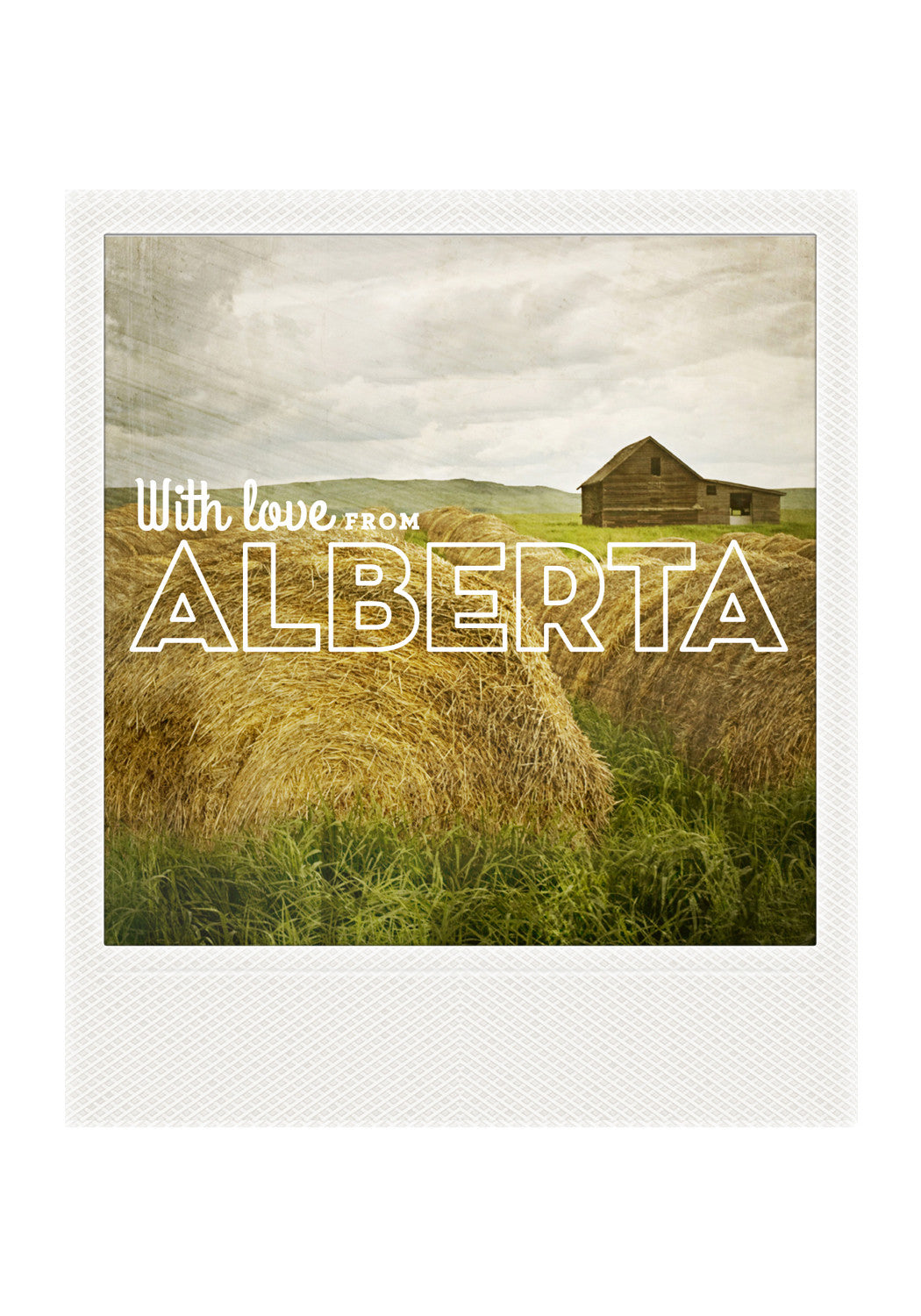 Imán Polaroid metálico<br> Con amor desde Alberta 