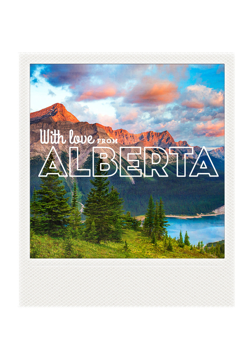 Imán Polaroid metálico<br> Con amor desde Alberta